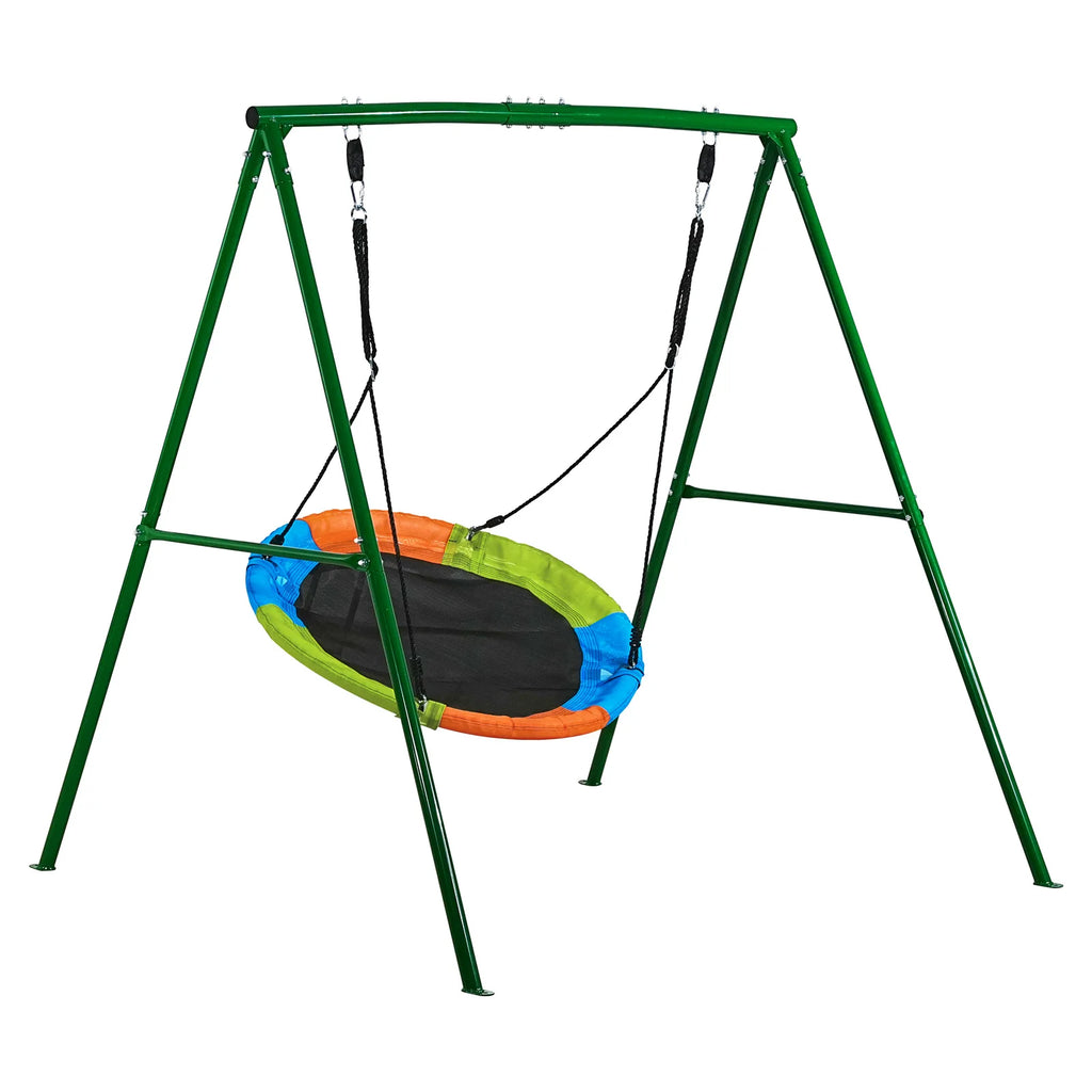 SucceBuy Swing Set for Backyard 32/40/60x32"Heavy Duty A-Frame Metal Stand 440lbs Reinforced with Spiral Ground Anchors for Kids