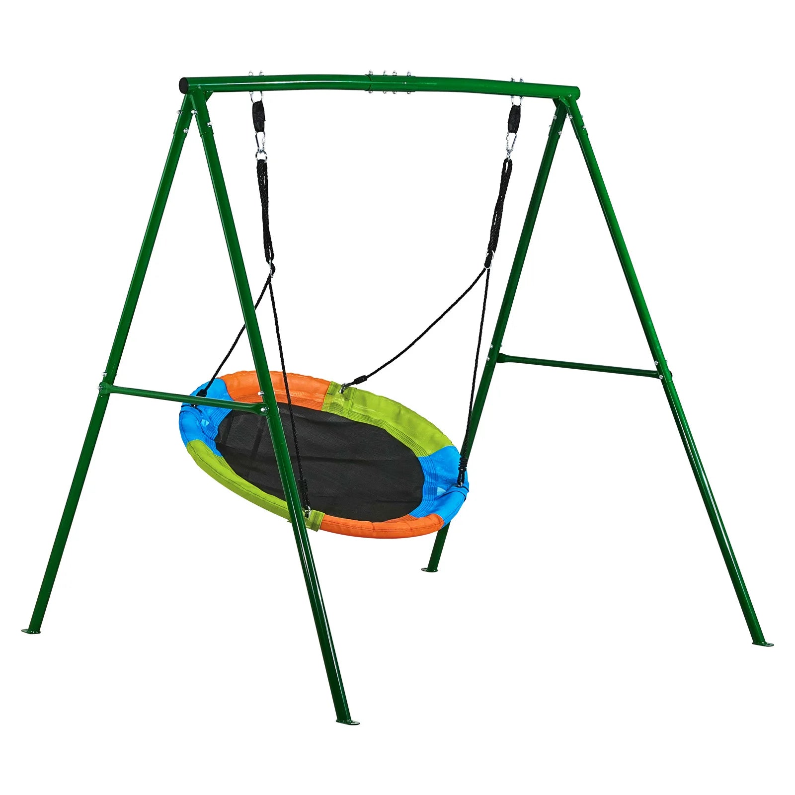 SucceBuy Swing Set for Backyard 32/40/60x32"Heavy Duty A-Frame Metal Stand 440lbs Reinforced with Spiral Ground Anchors for Kids