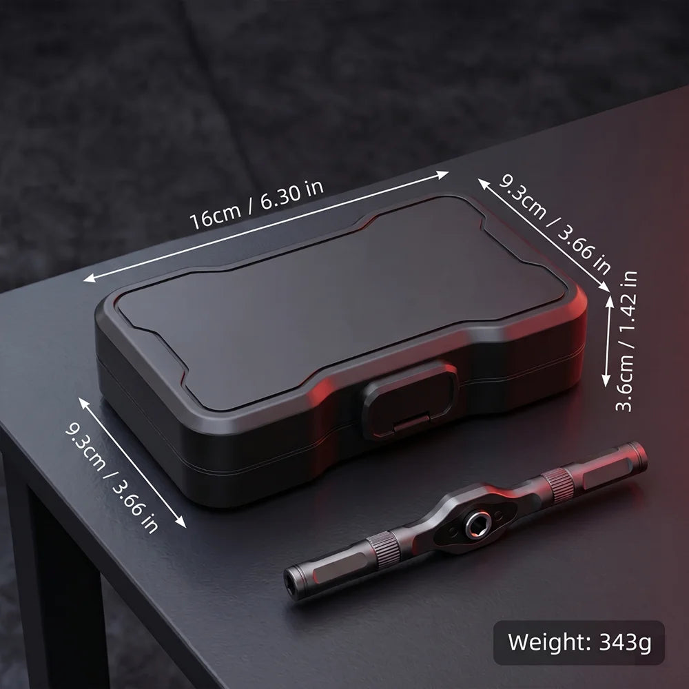 ZENG 24 In 1 Multi-purpose Ratchet Wrench Screwdriver Set Magnetic S2 CRV Bits Modular Interchangeable Handle Portable Storage Box DIY Household Precision Repair Hand Tools Kit