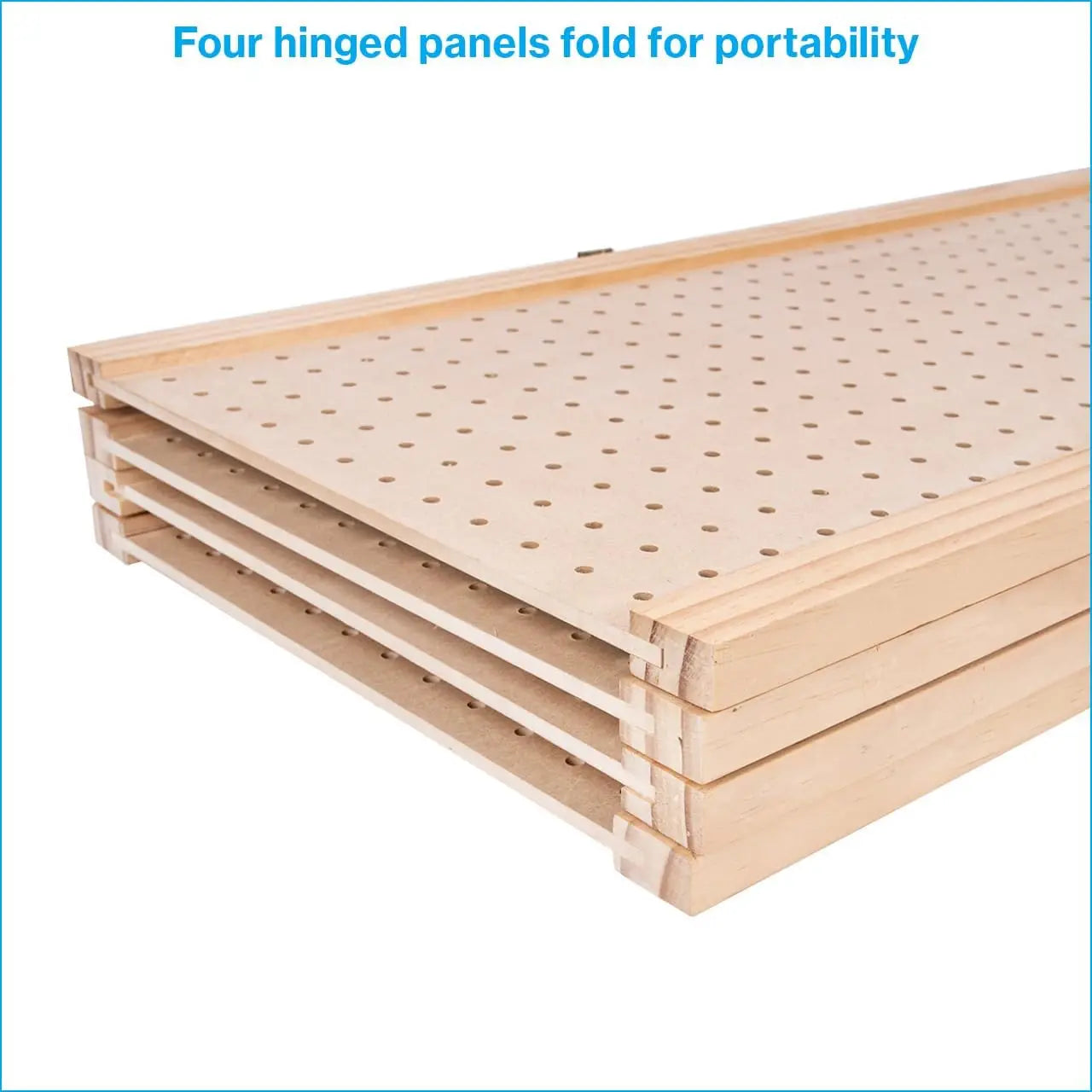 5-Foot 4-Panel Folding Pegboard Stand for Crafting, Versatile Display and Room Divider, Paint-Ready for Customization