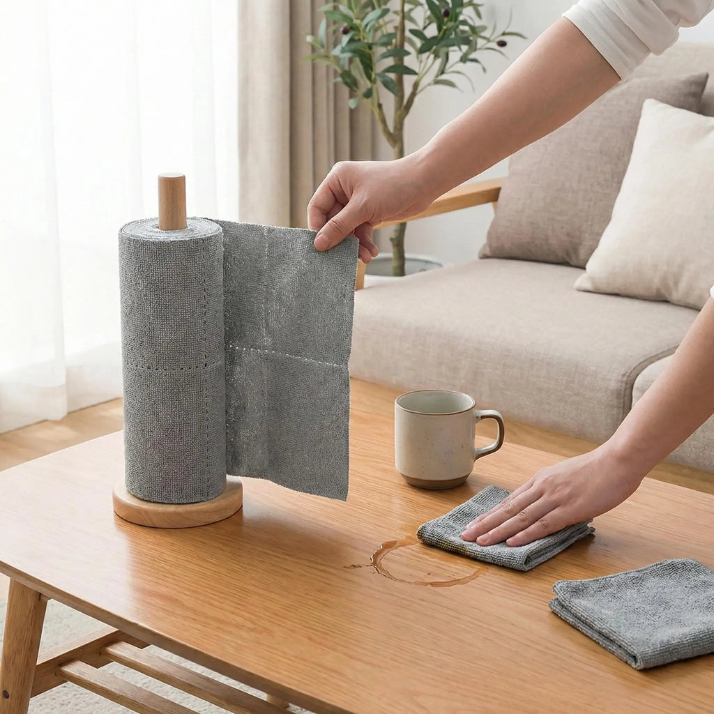 Portable Tear-Away Cleaning Cloth Roll, Reusable Thickened Towels, High Water Absorption, Dual-Use Dry & Wet Cleaning Wipes