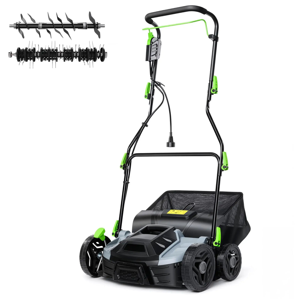 Garvee Electric Lawn Dethatcher Scarifier 15.5 Amp, 14" Corded 2-in-1 Dethatcher with 14.5 gal Collection Bag