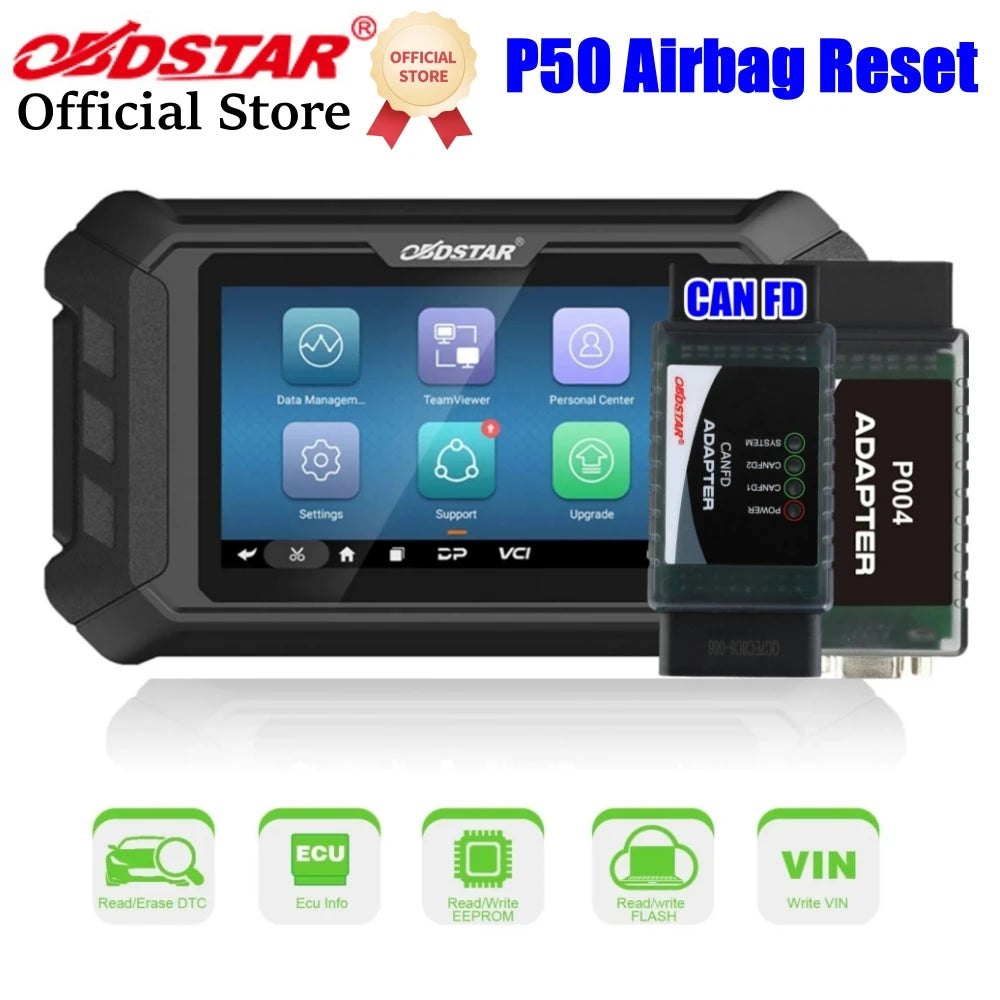 OBDSTAR P50 Airbag Reset + PINCODE Intelligent Airbag Reset Equipment Covers 102 Brands and Over 16000+ECU Part No.with P004/CAN FD