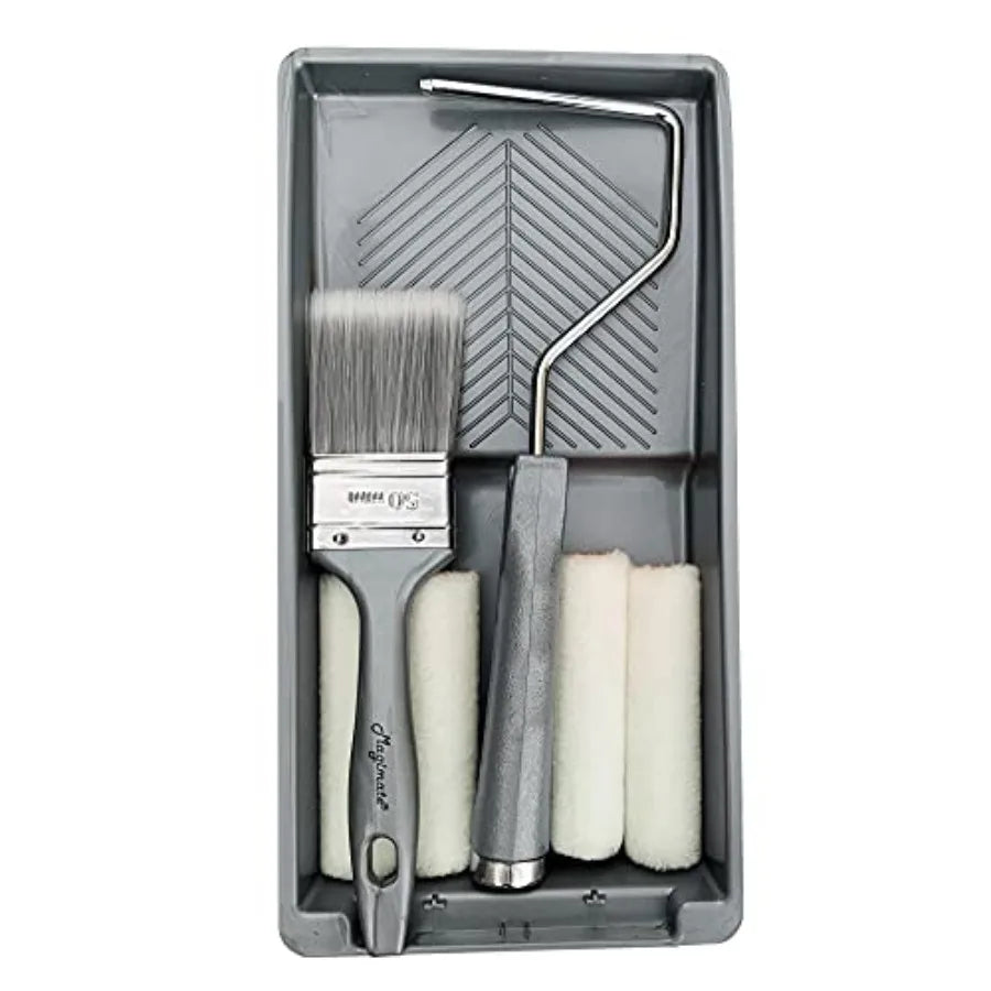 Small Paint Roller Set with Short Nap Roller Covers, 2-inch Paint Brush and Mini Paint Tray for Household Painting Touch-ups