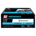 Grip Rite Electro Galvanized Roofing Nails 1Lb Pack of 11 x 1-1/2 Inch Corrosion Resistant Construction Nails for Shingle Metal Roof DIY Building Hardware