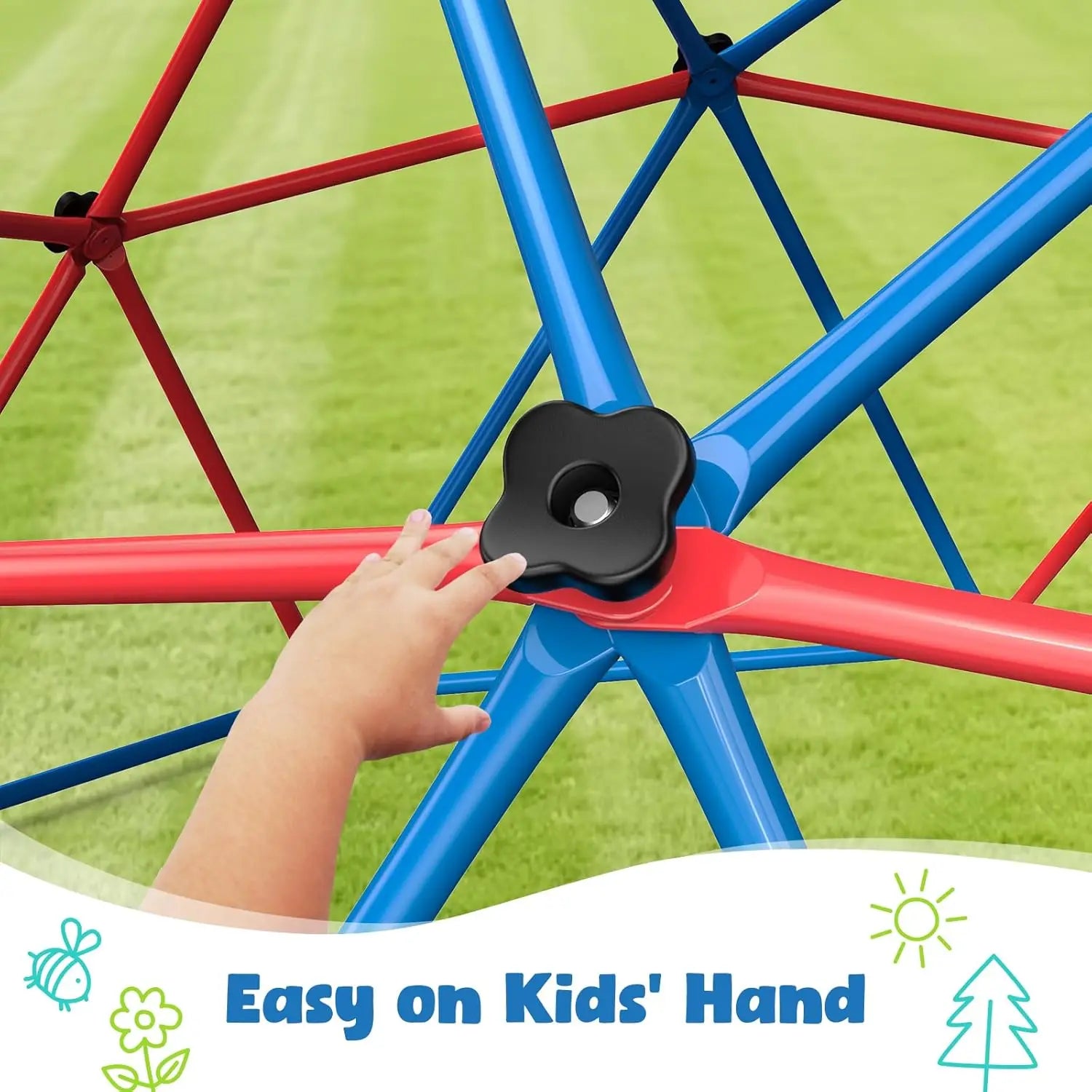Hapfan Climbing Dome Swing Set with LED Saucer Swing, Jungle Gym for Kids Outdoor Backyard, Supports 800lbs, Easy Asssembly, Rus
