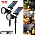 Solar Power Spot Lights Outdoor Waterproof for Christmas Decorations Flag Tree Wreath Santa Claus Snowman Bright LED Landscape Lamp Uplights for Outside Garden Yard Patio Sidewalk Warm White