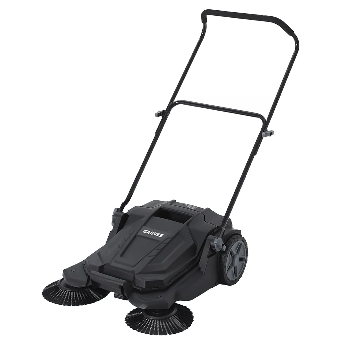 HiMiss 25.6" Manual Push Floor Sweeper, Walk-Behind Sweeper With 5-Gallon Bin, Adjustable Foldable Handle For Garage Patio Driveway