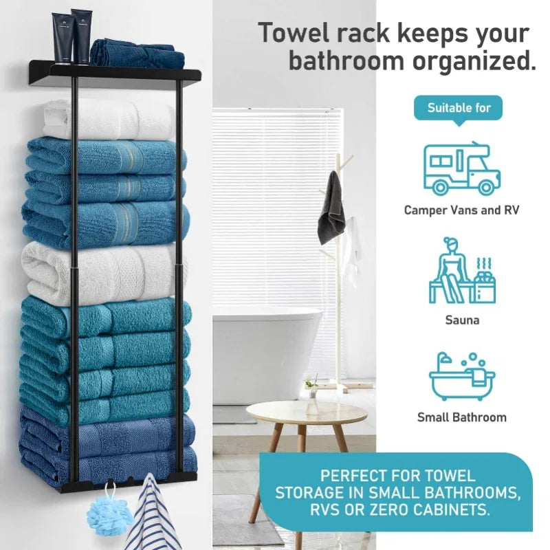 Bathroom wall mounted towel rack, bathroom decorative towel rack, towel hanging rack, roll towel storage, Bathroom Towel Holder
