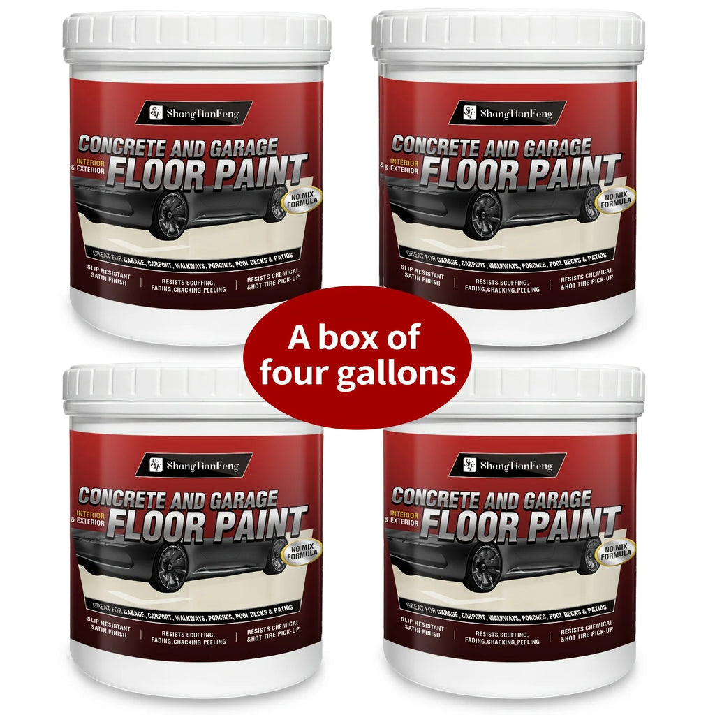 ShangTianFeng Large Container Heavy-Duty Multi-Component Wall/Floor Paint Suitable for Interior/external Use - Large Bucket with Base & Topcoat Paint, Scratch & Stain Resistant Coating for Walls/Floors, DIY Application for Li