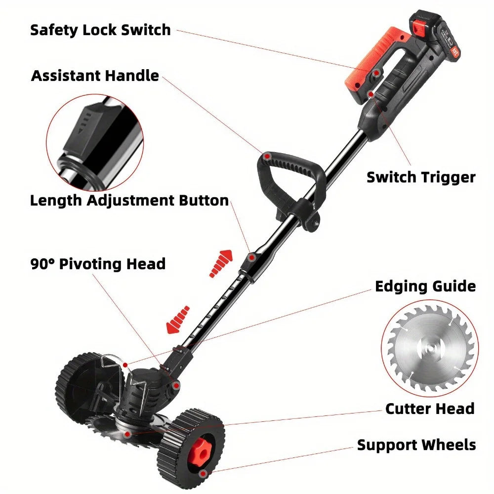 Weed Wacker, 2 x 24V Batteries, 1500mAh, Stringless Brush Cutter