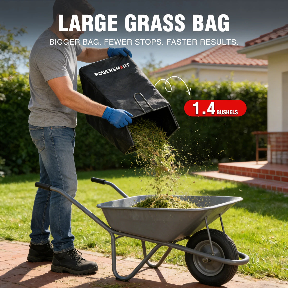 18" Gas Push Lawn Mower 3-in-1 Walk-Behind Grass Mower with Bagging, Mulching & Side Discharge, Easy to Operate for Small Yard Garden