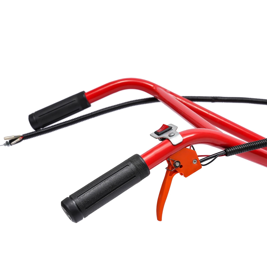 Bymaocar 2-Stroke Gas Lawn Mower Hand Push Gasoline Lawn Mower 28cm Cutting Width Small Gasoline Multi-function Garden Edging Tool