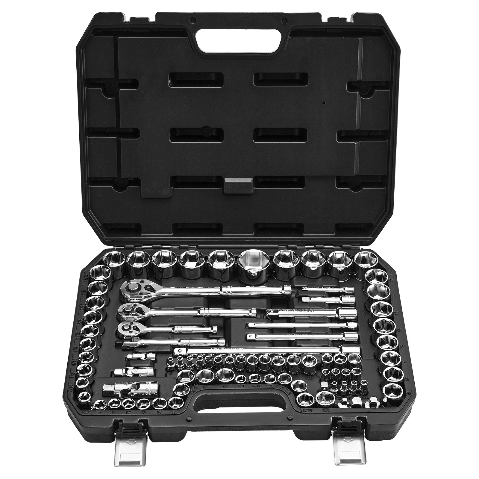 SucceBuy Socket Set, 76 Pieces 3/8, 1/4, 1/2in Drive Socket and Ratchet Set, SAE & Metric Mechanic Tool Kit