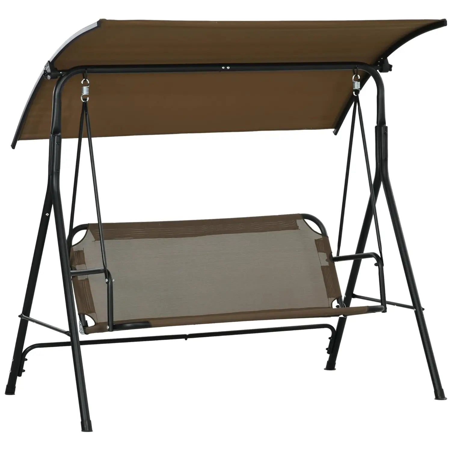 3-Person Porch Swing with Stand, Outdoor Swing for Patio Porch with Adjustable Tilt Canopy and Comfortable,