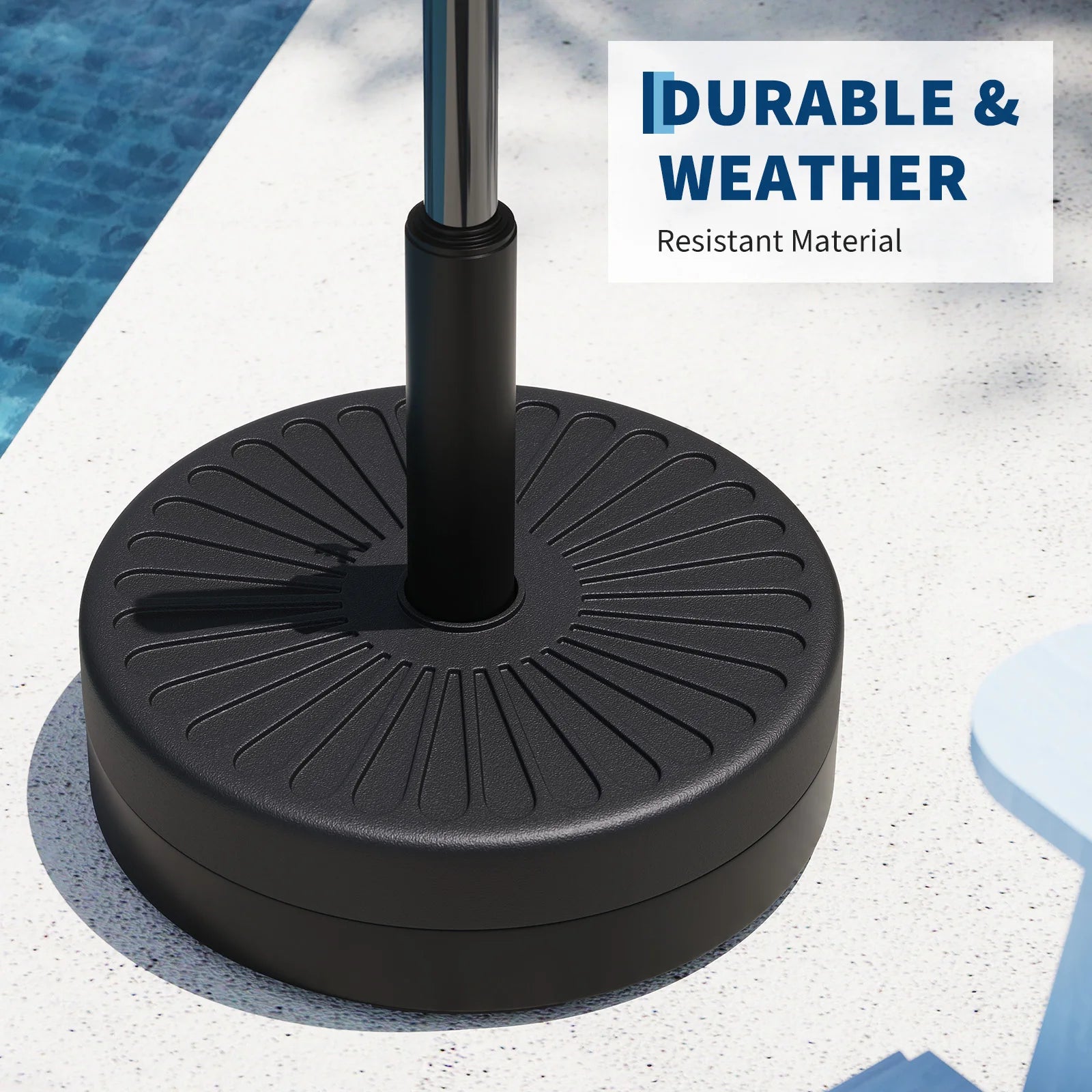 Heavy-Duty Water-Filled Patio Umbrella Base, Outdoor Garden Parasol Holder, Weatherproof Support for Yard & Lawn Furniture