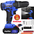 21V Cordless Power Drill, Bits Included, 25+1 Torque Setting, 1.5mAh Li-ion Battery & Fast Charger, 2-Gear Drill