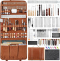 Sakerneo Leather Working Tools kit Max Version with Custom Handbag Cutting Mats Engraving Punching Sewing Stamping Sanding Tools for Handicraft Work, Repair