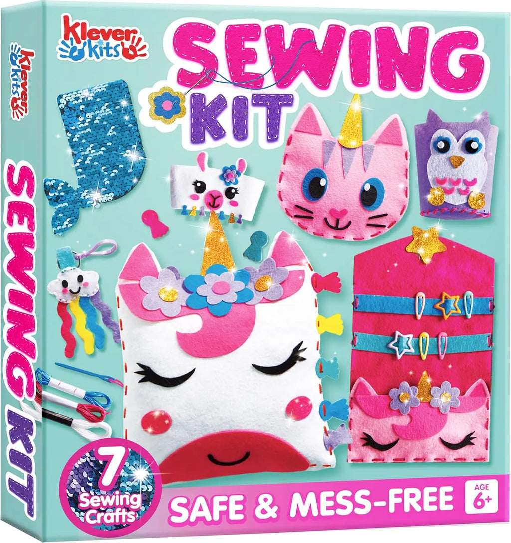 JOYFY 7 Sewing Projects, My First Sewing Kit, Easy DIY Arts and Crafts for Girl