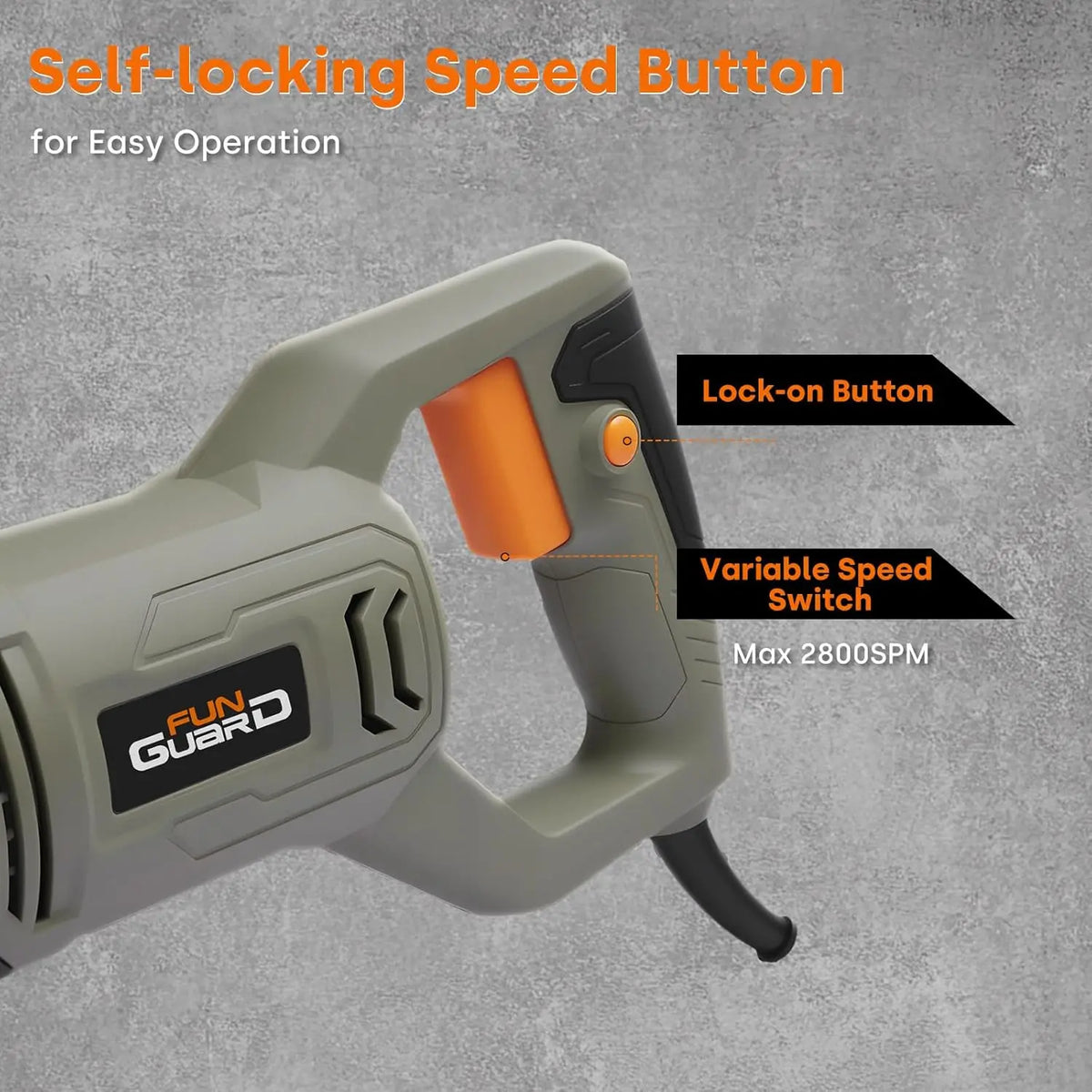 Reciprocating Saw, 710W, 2800 RPM Variable Speed, Tool-Free Blade Change, 20mm Stroke Length, 6pc Blades for Wood, Soft Metal, PVC Pipe Cutting