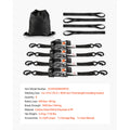 SucceBuy 4 Pack 1in x 6ft Retractable Ratchet Straps Tie Down Straps with S Hooks Tie Down Ratcheting for Moving Trailers