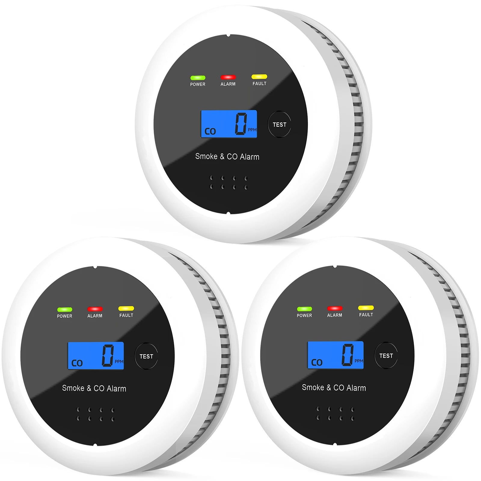 CHZHVAN 2 in 1 Smoke Detector Carbon Monoxide Detector,Smoke Alarm with Display 85dB Alarm  Fire Alarm for Kitchen,House