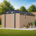 10' x 12' Metal Outdoor Storage Shed with Floor Frame Kit Tool Shed Heavy Duty, Floor Not Included