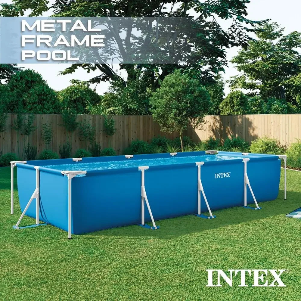 Intex 14ft x 9ft Above Ground Swimming Pool with Steel Frame and 530 GPH Cartridge Filter Pump