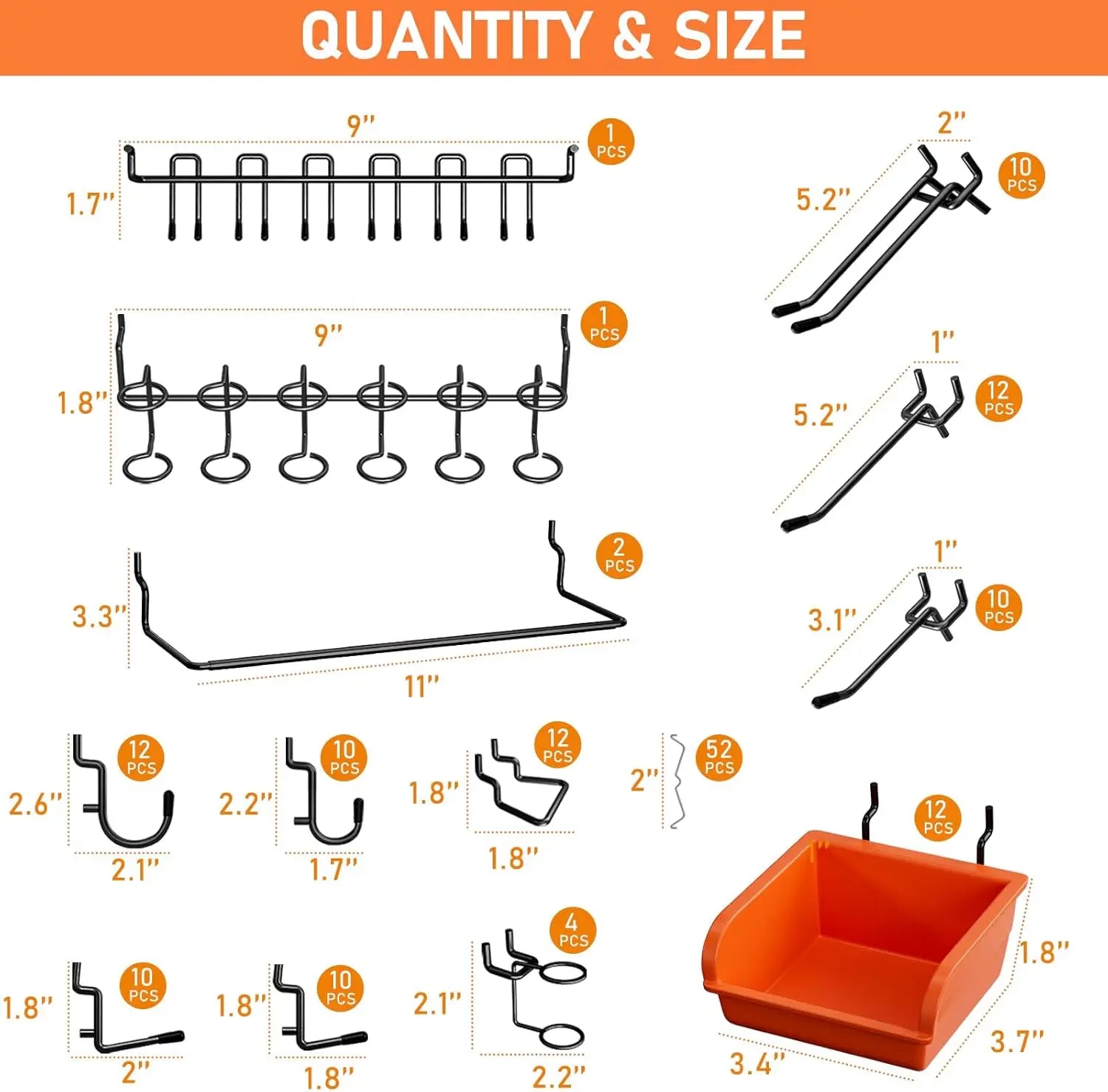 48" x 24" Metal Pegboard Kit, 156 Accessories, 4 Panels for Garage Tool Storage