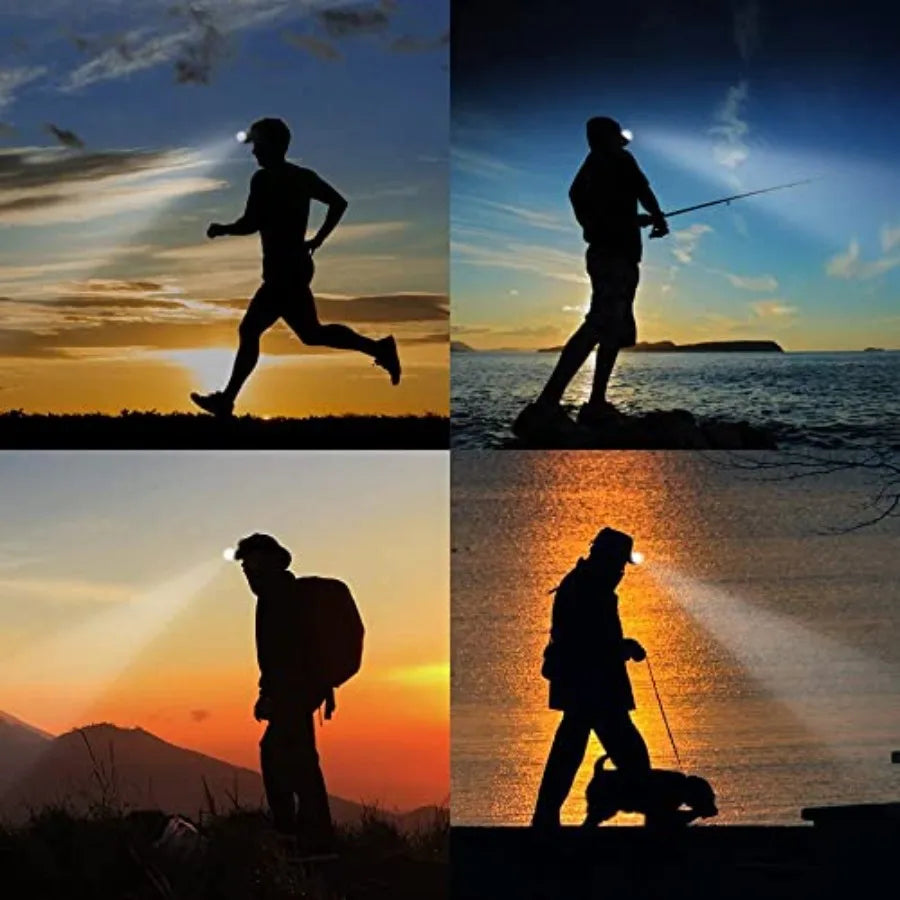 Ultra Bright Mini Hands Free LED Clip on - Rechargeable Waterproof Hat Light Flashlight Portable Headlamp for Running Fishing C