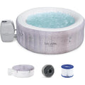 Bestway SaluSpa Cancun 2-4 Person Inflatable Hot Tub, Round Energy-Efficient Portable Spa with 120 AirJets, 71" x 26"
