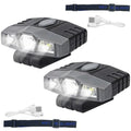 2Pcs Hat Lights Clip On Rechargeable Brim Light, Ultra Bright Micro Mini LED Cap Headlamp 150 Lumens Spotlight, Waterproof Hand