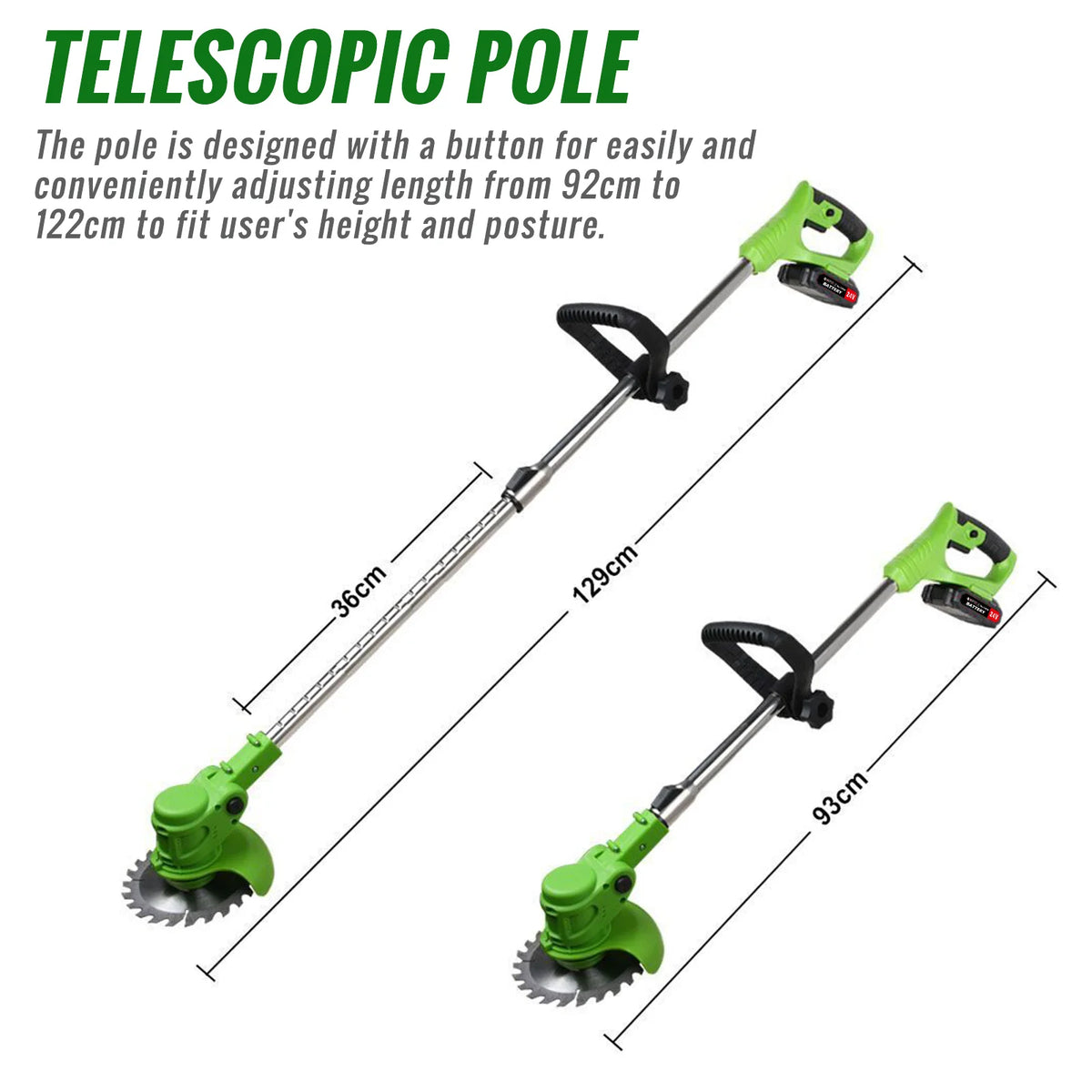 Weed Trimmer Lawn Electric Brushless 2-in-1 Cordless String Grass Trimmer Cutter Fast Charger With 2 x 24V Battery for Yard Garden Model Number: HG0076