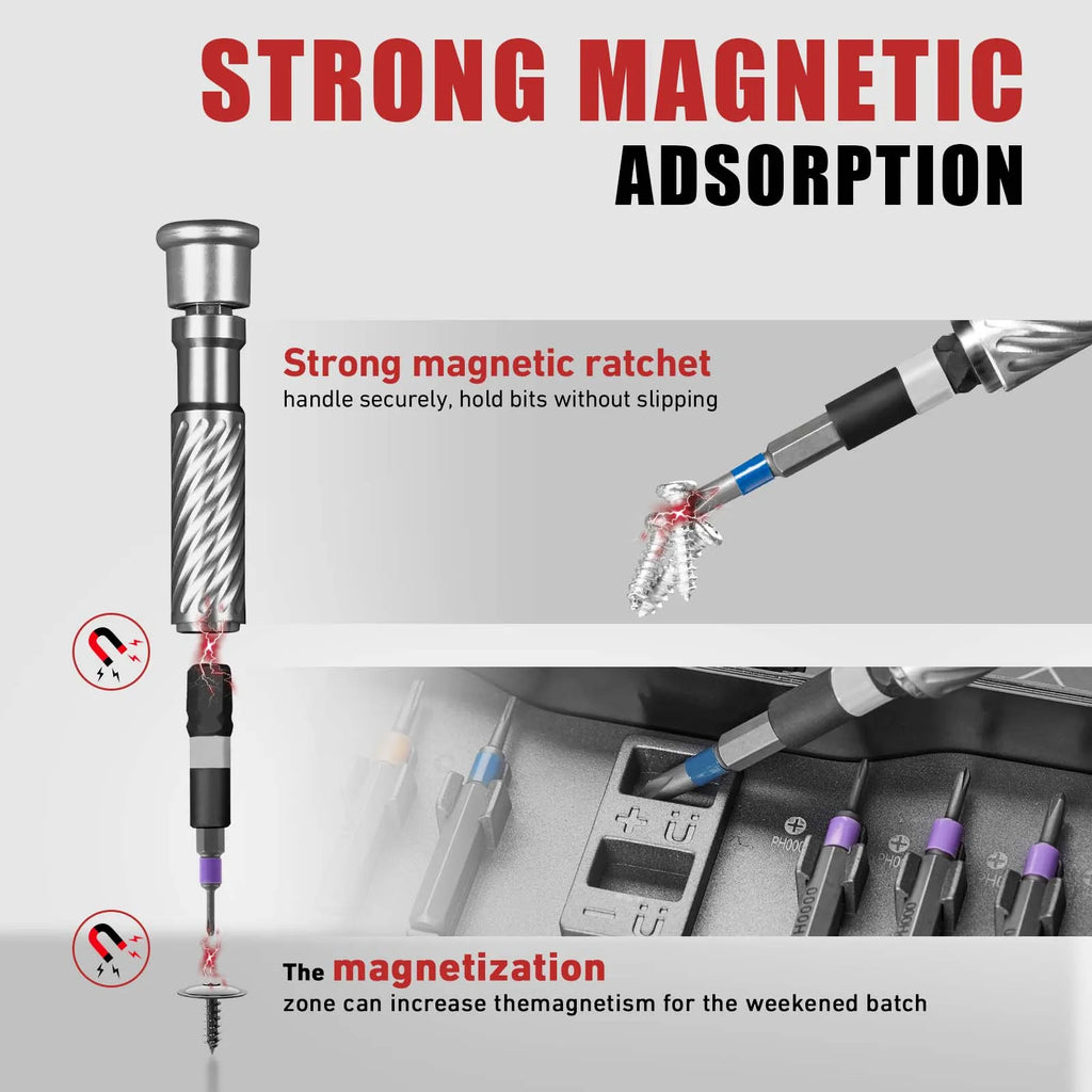 VMAN 66in1 Multifunction Ratchet Screwdriver Set, Multi Magnetic Bits Mini Repair Tool Kit, Household Tool For PC & Desk Etc.