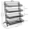 Multifunctional Storage Basket, 4 Tiers Retail Display Rack, Counter Groceries Display Shelf for Stores Office.