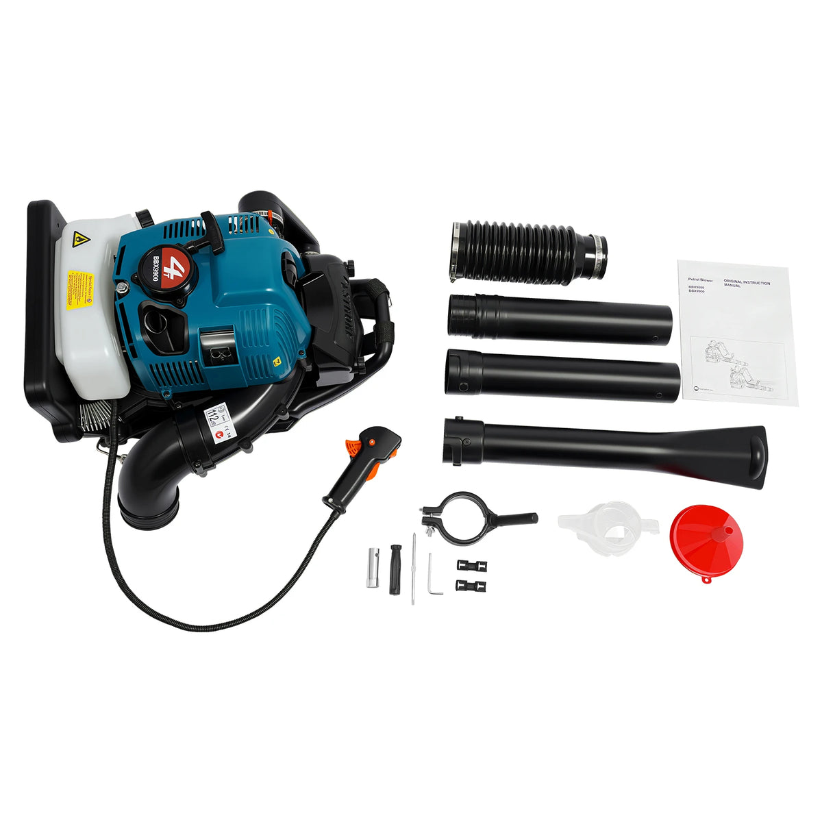Bymaocar 75.6CC Backpack Leaf Blower, 4-Stroke Garden Gas Powered Leaf Blower, Powerful Blowing Low Fuel Consumption, 2600W for Leaf Sweeping, Lawn Cleaning