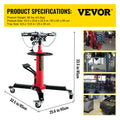 SucceBuy Car Lift Jack Hydraulic Telescopic Transmission Jack Floor Jack Stand with Foot Pedal Swivel Wheel Garage Lift Hoist