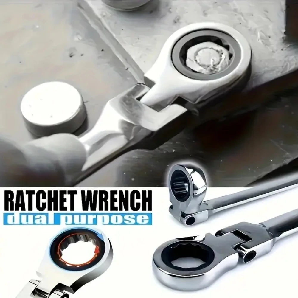 Flexible Ratcheting Combination Wrench Set, 6-17mm Metric Key Wrench Ratchet Spanner Metric Hand Tool Sets, Car Repair Tools