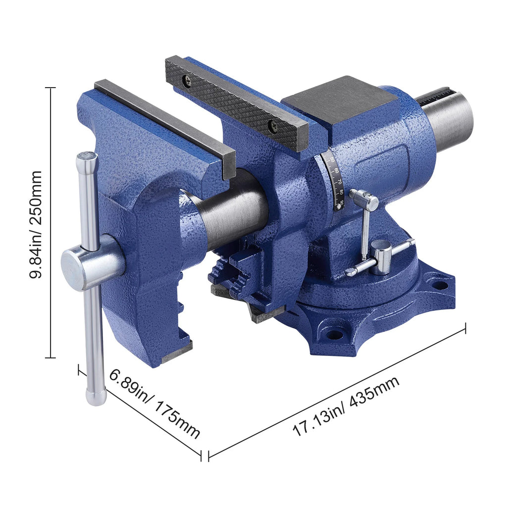 SucceBuy Heavy Duty Bench Vise 6-1/2" Jaw Width, 5" Max Jaw Opening Multi-Purpose Ductile Iron Bench Vise+Anvil for Metalworking