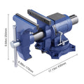 SucceBuy Heavy Duty Bench Vise 6-1/2" Jaw Width, 5" Max Jaw Opening Multi-Purpose Ductile Iron Bench Vise+Anvil for Metalworking