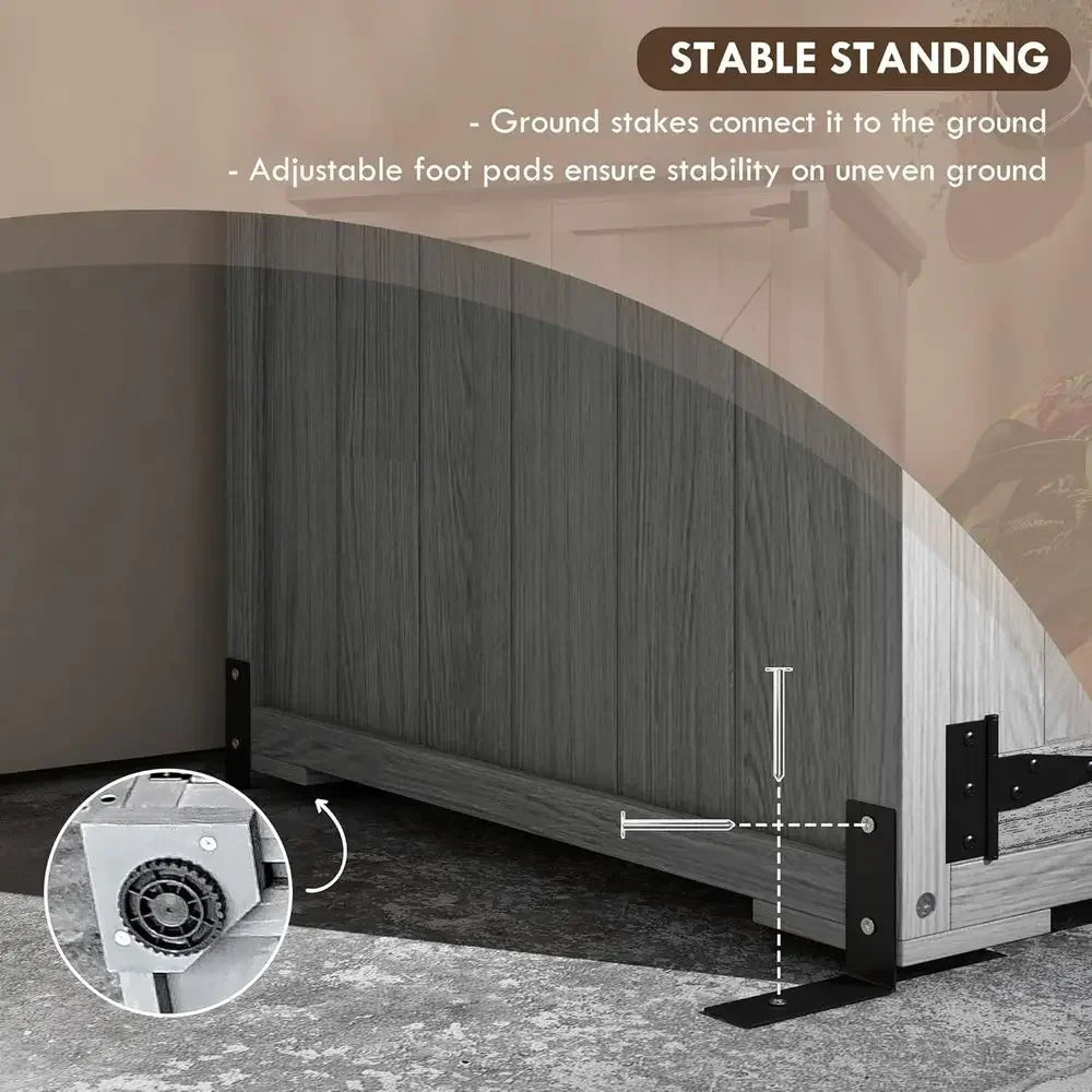 Weatherproof Gray Outdoor Storage Shed with Shelves and Lockable Door