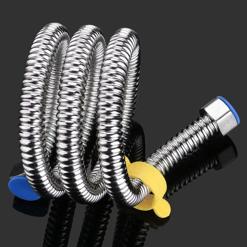 Basin & Toilet Plumbing Hose, 304 Stainless Steel Weaved, 1/2" Hose,
