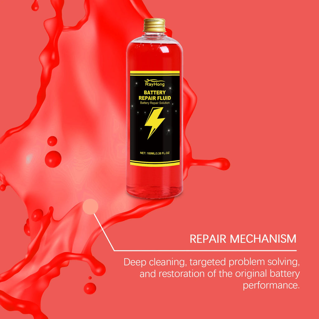 RayHong Concentrated Safe Car Battery Restore Refill Solution Auto Lead Acid Battery Additive Repair Fluid Reconditioning Solution Corrosion Inhibitor Dispersant Car Accessories 100ml