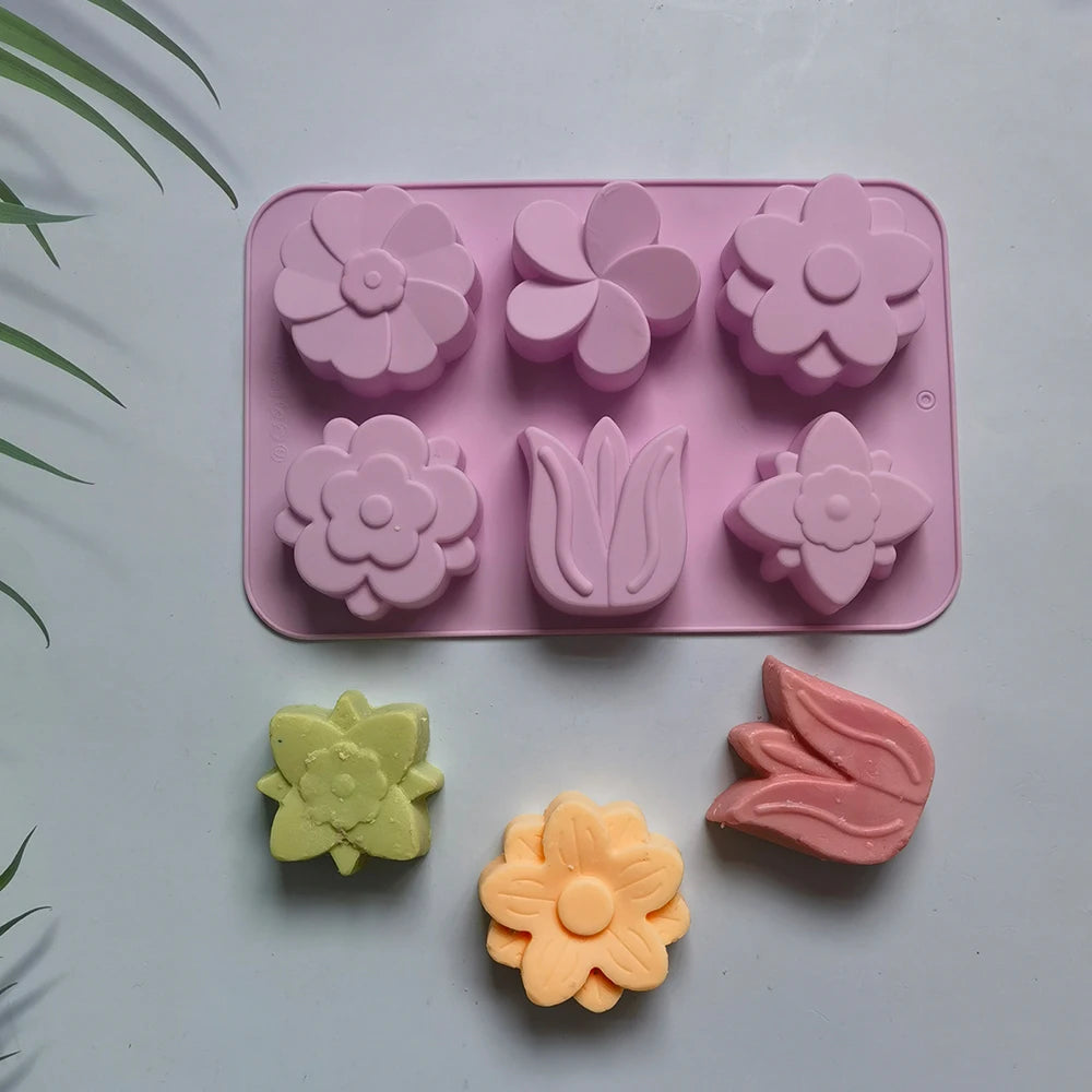 Silicone Flower Molds, Flower-shaped Baking Molds, Molds For Soap and Candle Making, Molds For Cake & Chocolate Molds