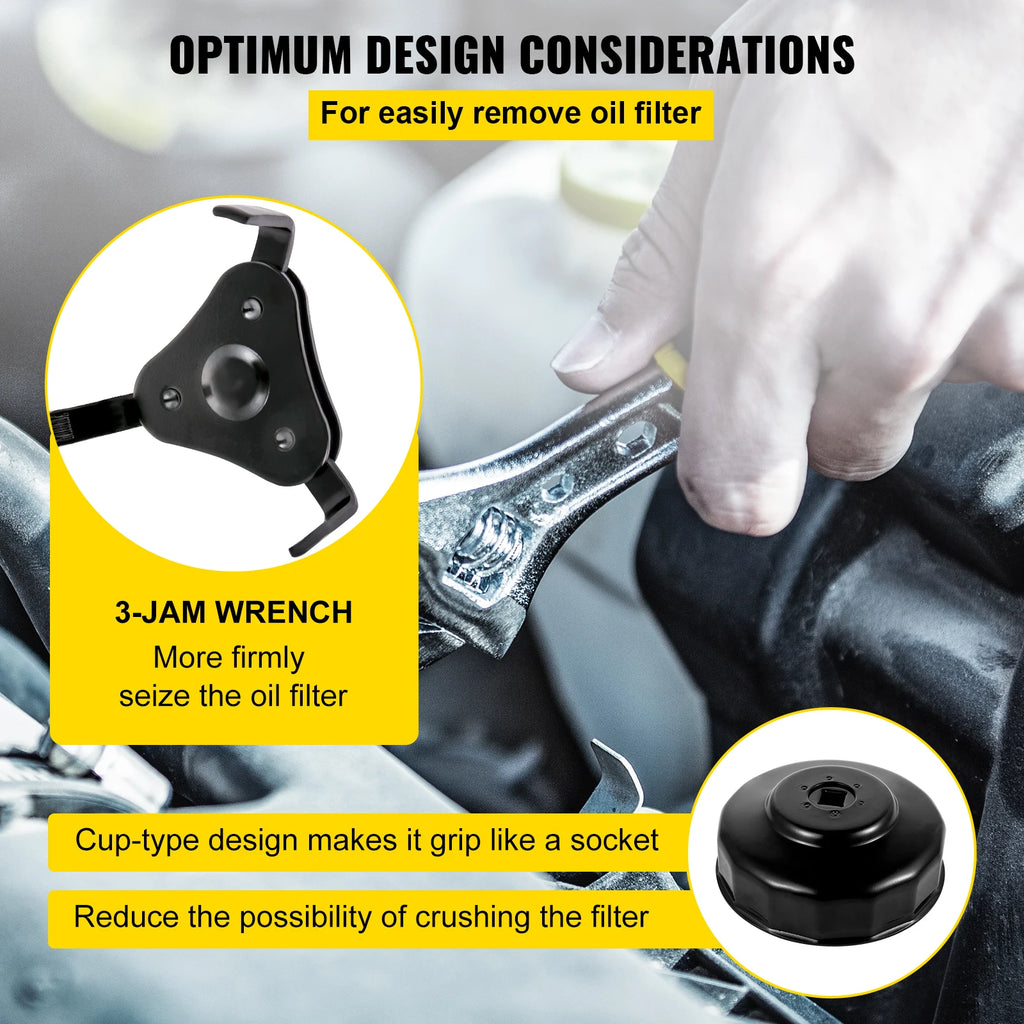 SucceBuy 30 Pcs Oil Filter Socket Set Car Removal Wrench Caps Fluted Cups Socket Remover Tool for Ford BMW AUDI Repairing