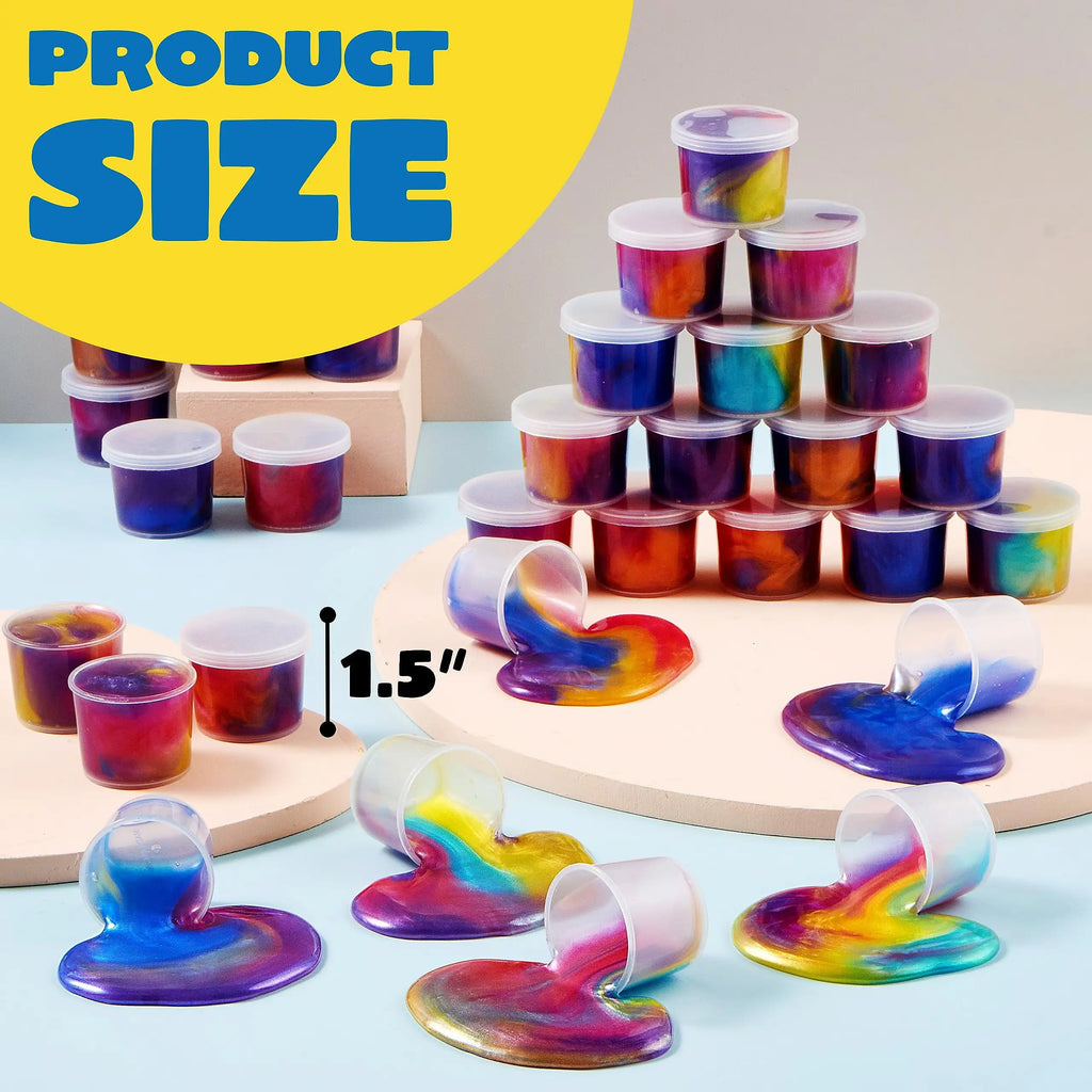 Joyfy 36 Pcs Galaxy Slime Cup Party Favors Stretchy Non-Sticky Safe for Classroom Reward Birthday Party Supplies
