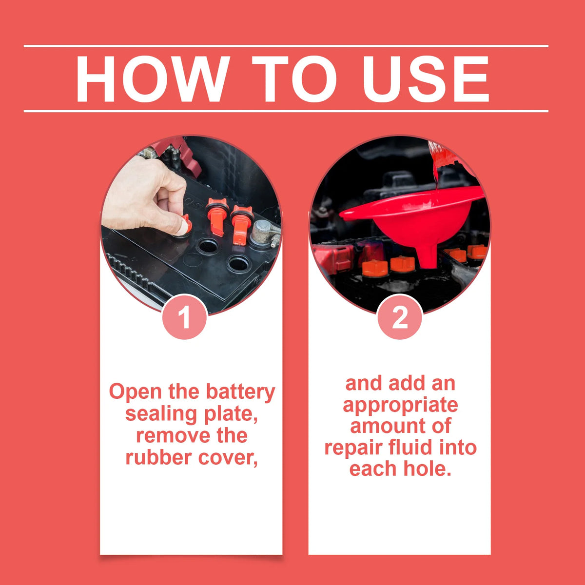RayHong Concentrated Safe Car Battery Restore Refill Solution Auto Lead Acid Battery Additive Repair Fluid Reconditioning Solution Corrosion Inhibitor Dispersant Car Accessories 100ml