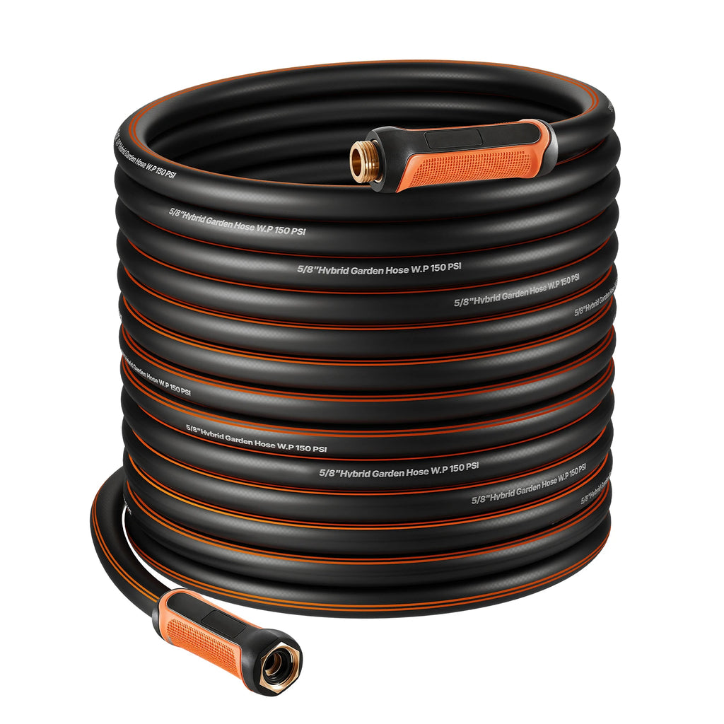 SucceBuy Garden Hose Heavy Duty Rubber Water Hose Flexible & Non-kink Outdoor Water Hose 25, 50, 75, 100, 125, 150Ft Lightweight Hoses for Gardening Cleaning