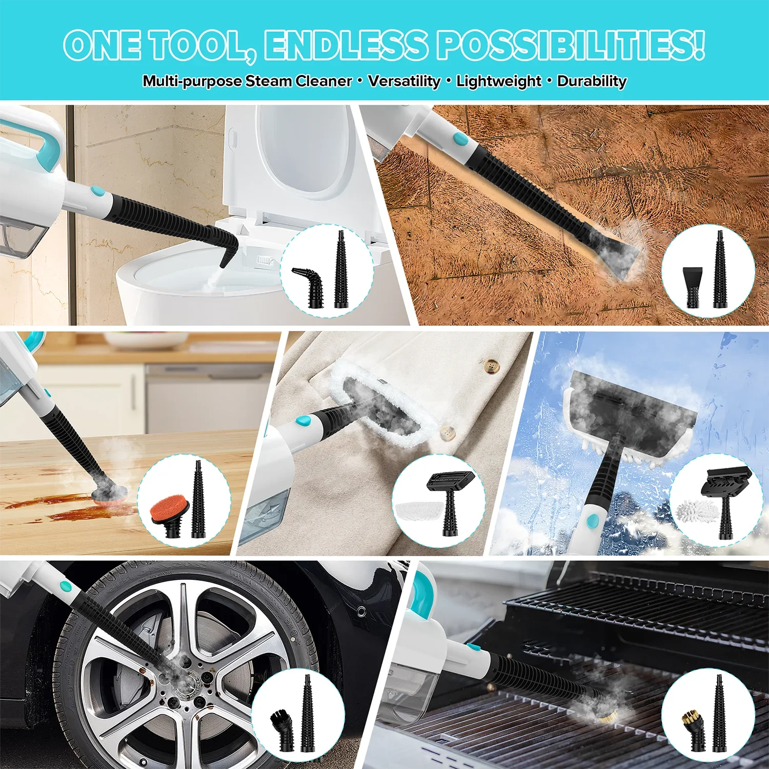 INSE Steam Mop 1200W Powerful Scrubbing Steam Vac Mop High Temperature Detachable Hard Floor Steam Cleaner for Carpet Kitchen F1