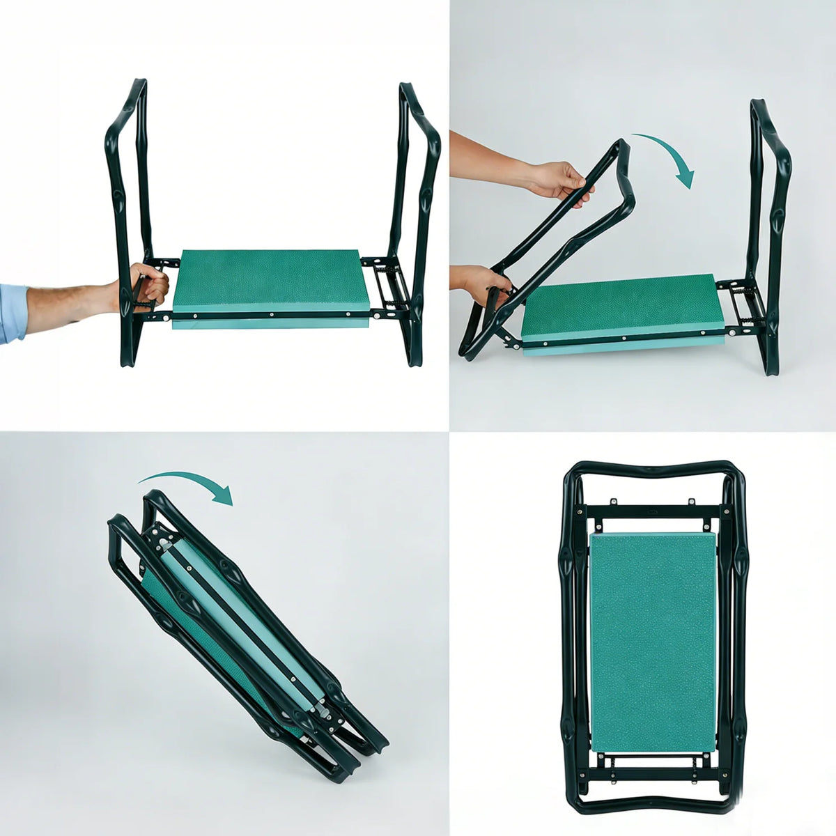 Foldable 2-in-1 Garden Kneeler and Seat with Detachable Tool Storage Bag, Heavy Duty Gardening Stool
